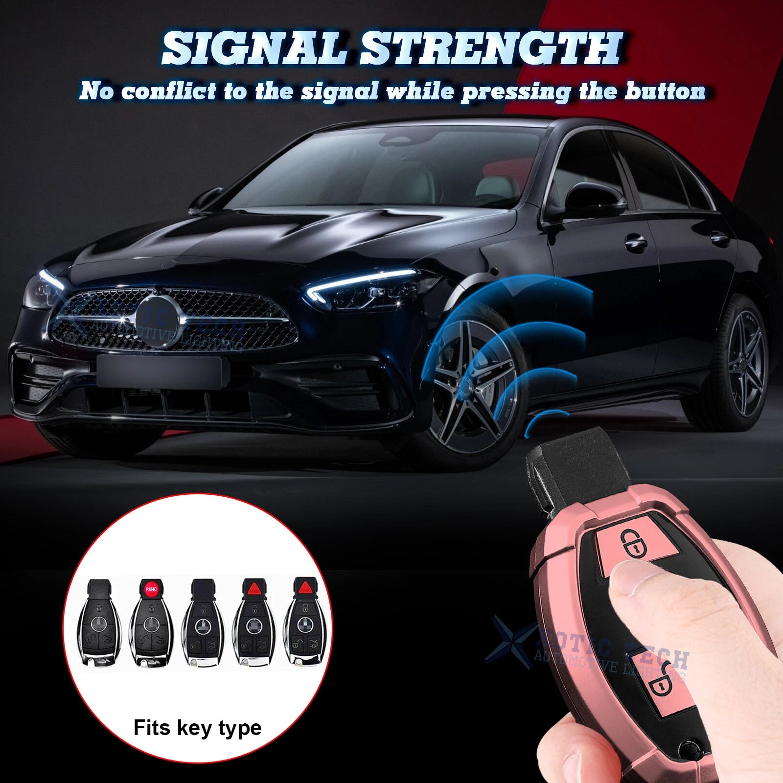 Remote Key Fob Cover Shell for Mercedes B C E G SLK (2010-2017)