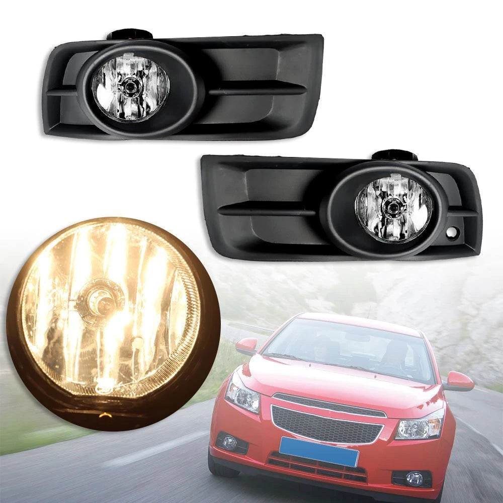 Chrome Lens Fog Light Assembly Set for Chevy Cruze (2010–2014)