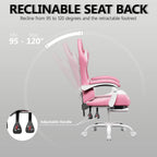 Adjustable Head Support for Gaming Chair Pink/White