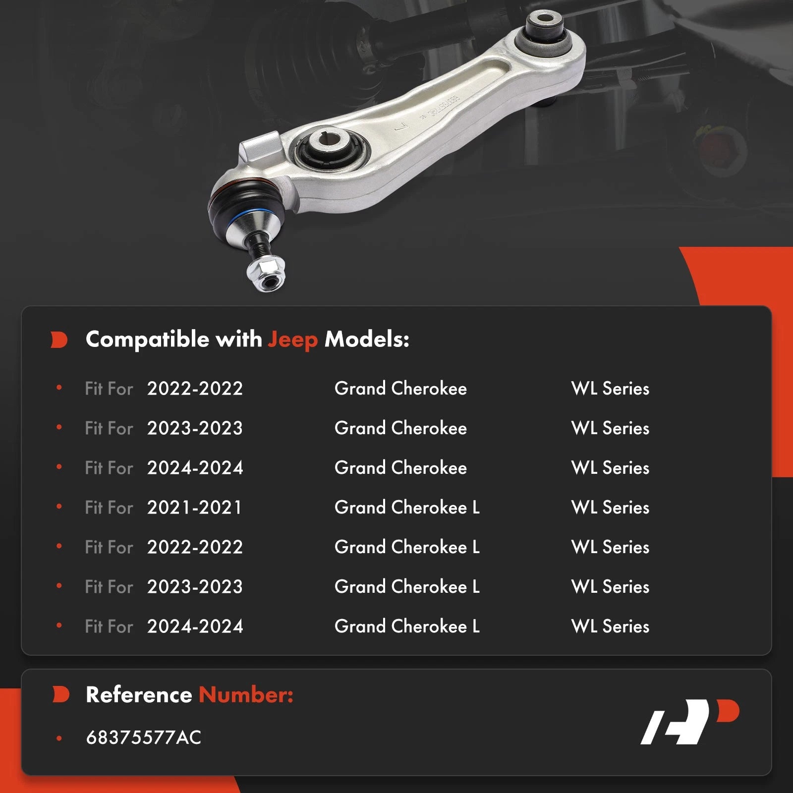 Front Lower Control Arm with Ball Joint for Jeep Grand Cherokee (2021–2023)