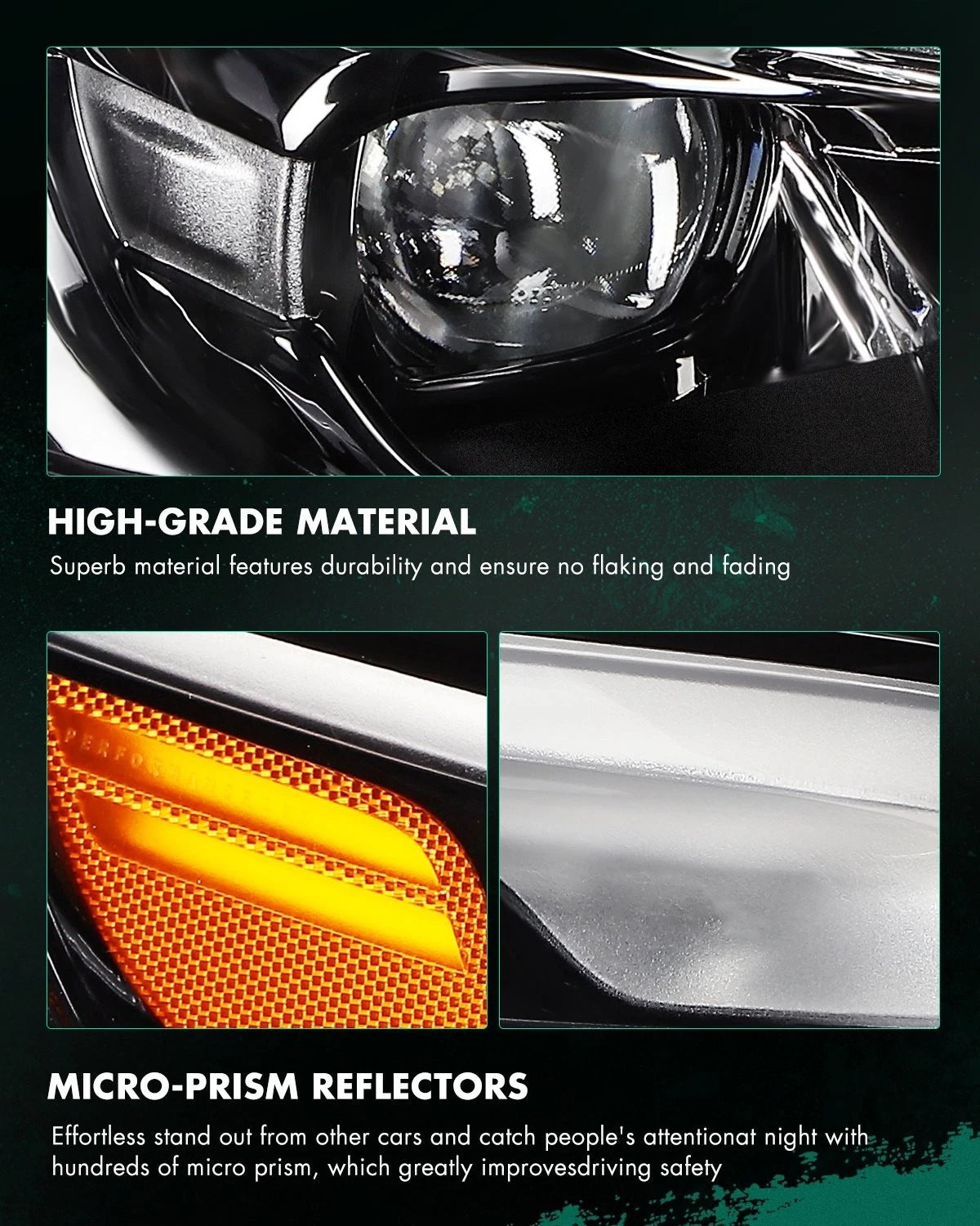 Right Side Black Housing Headlight Assembly for Jeep Cherokee (2019–2023)