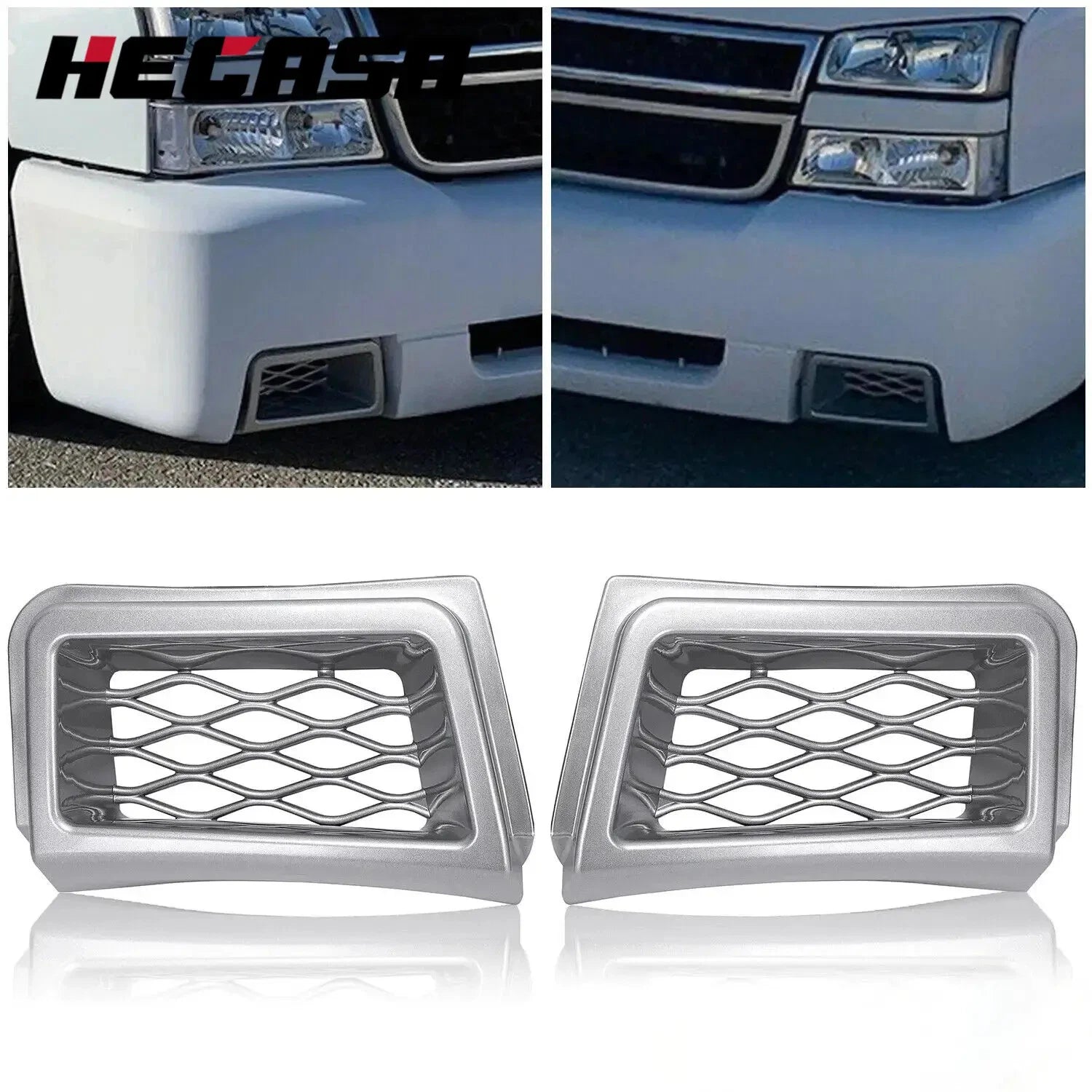 Set of 2 Bumper Air Duct Grille Covers for Chevy Silverado 1500 (2003–2007)