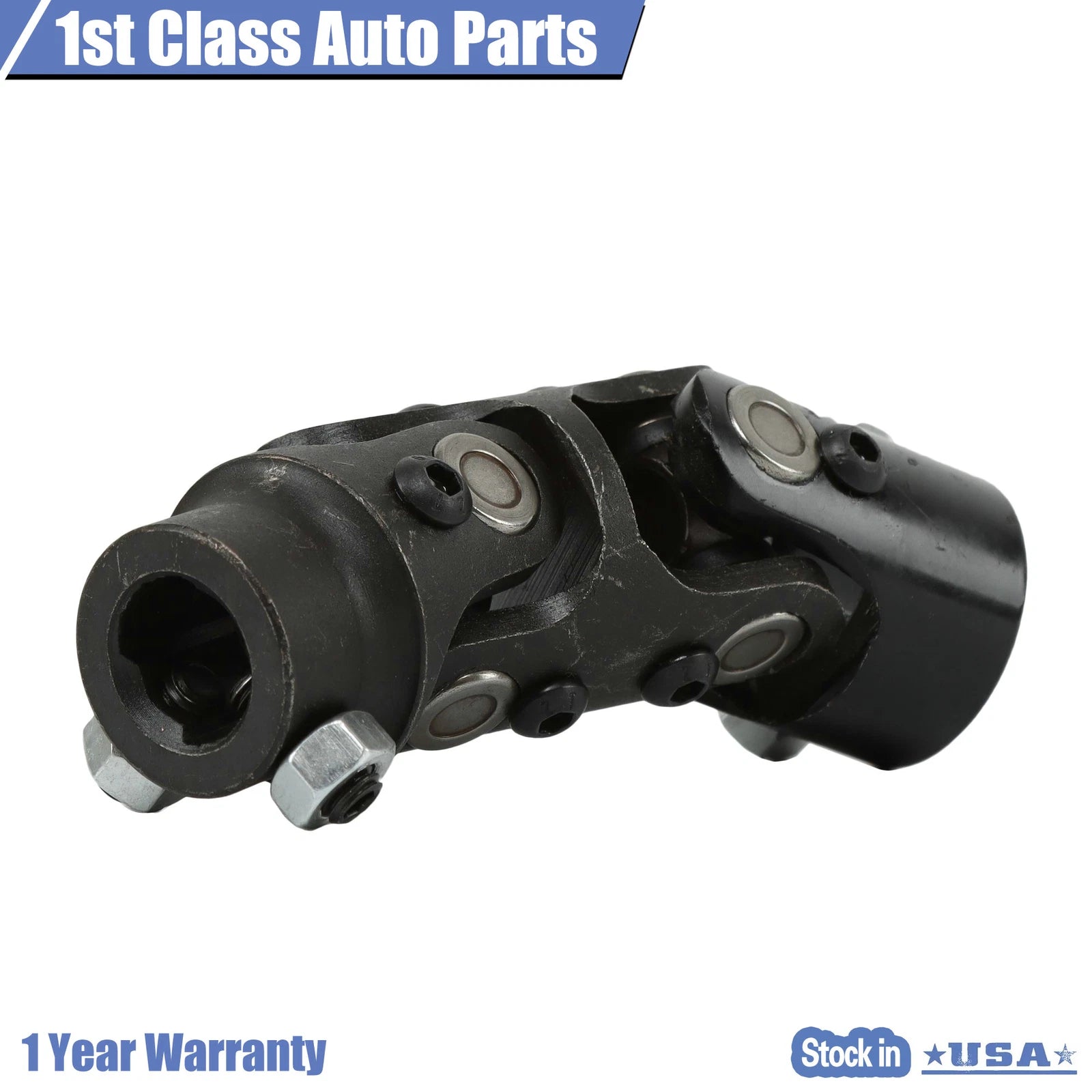 Chrome Double Steering U Joint Coupler for Universal Fit (1" DD x 3/4" DD)