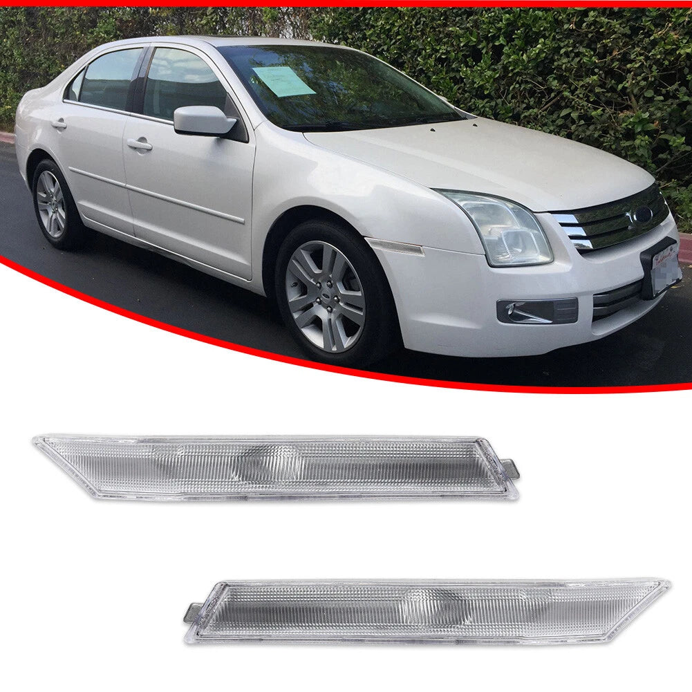 2X Clear Lens Front Side Marker Lights for Ford Fusion & Mercury Milan (2006–2009)