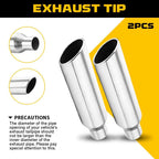 Stainless Steel Exhaust Tips 2.5" ID 4" OD 17" Long for Universal Fit