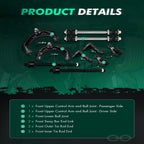 Set of 10 Front Upper Control Arms Sway Bars Ball Joints for Ford Explorer (2006–2010)
