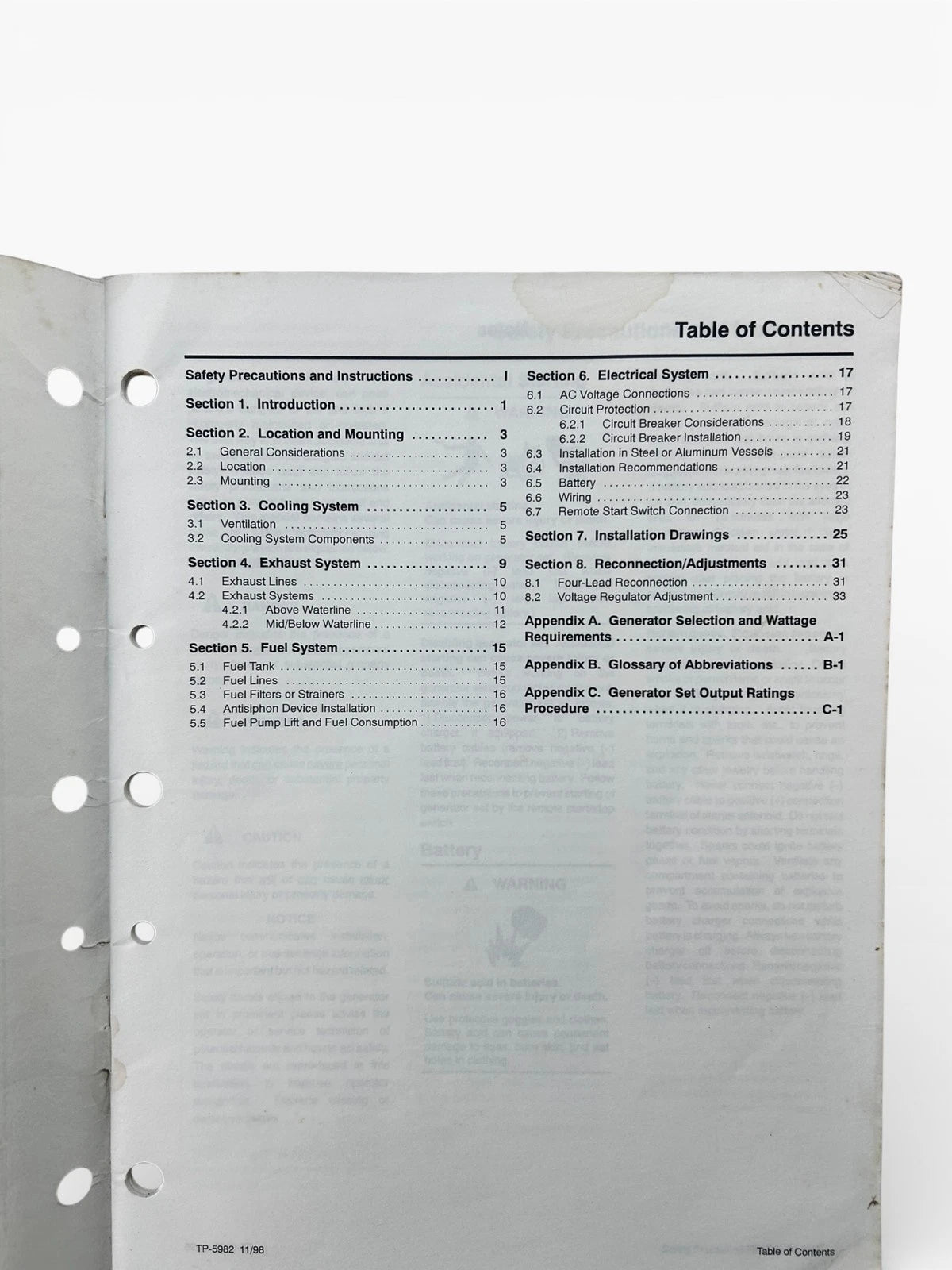Kohler TP-5982 Marine Generator Installation Manual for Marine Generators