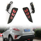 Pair 12V LED Rear Bumper Tail Brake Lights for Toyota CHR (2018)