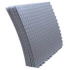 8PC EVA Foam Exercise Tiles for Gym Fitness Yoga Workout 24x24 Gray