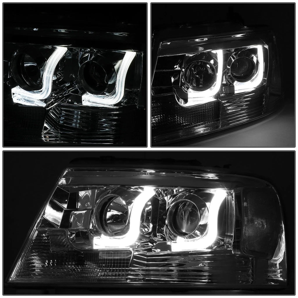 Smoked/Clear LED DRL Bar Projector Headlight for Ford F-150 (2004–2008)