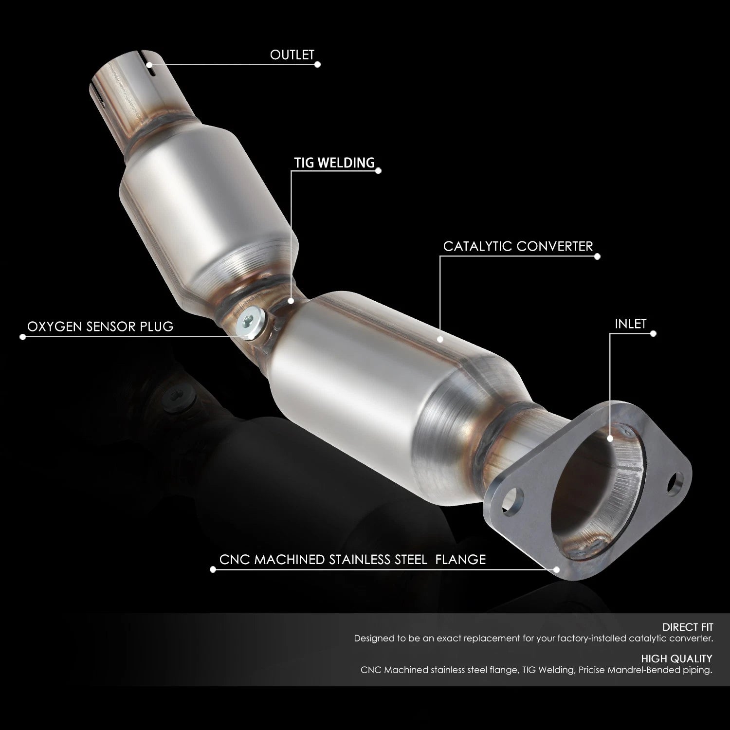 Front Pipe Catalytic Converter for Toyota Prius 1.8L (2010–2015)