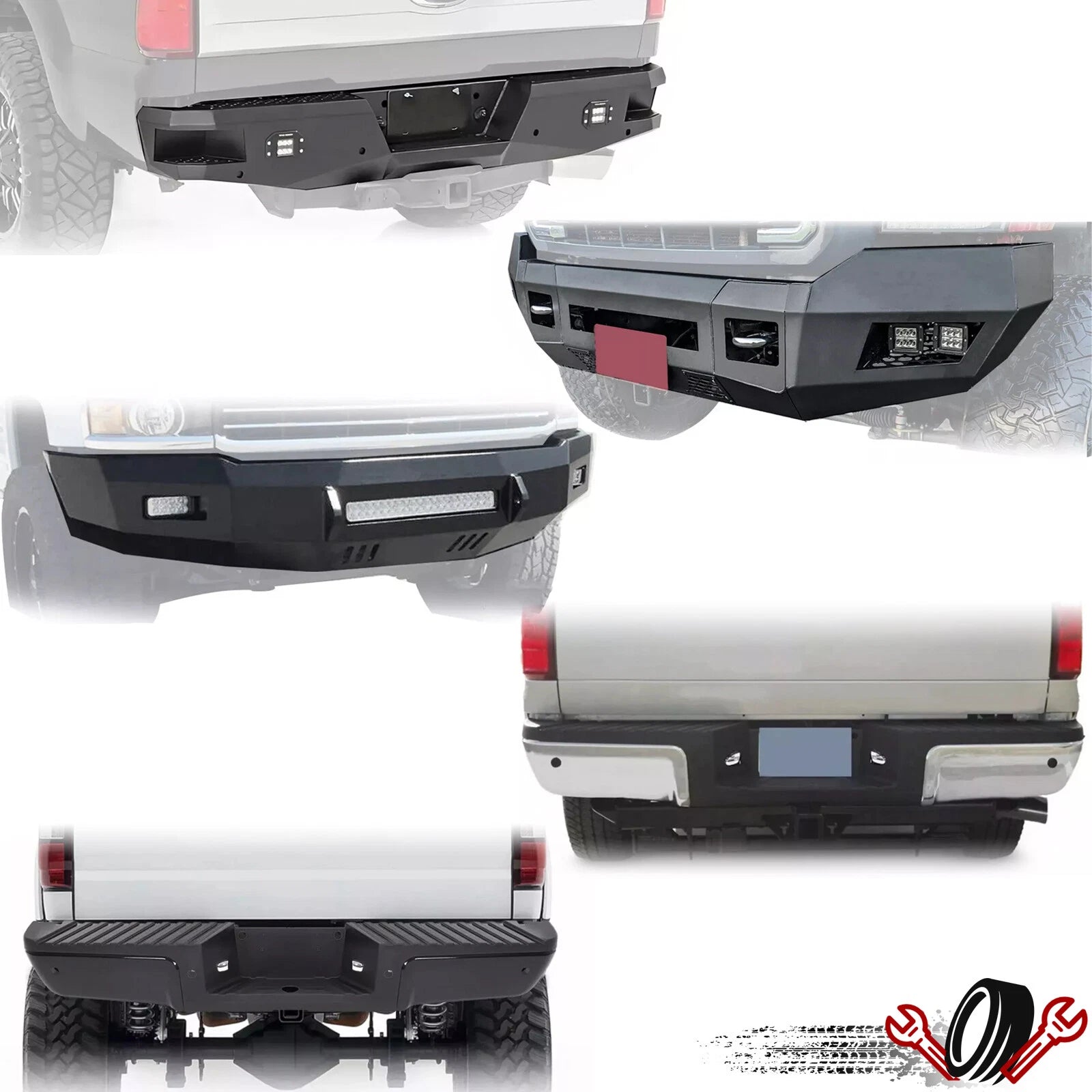 Front/Rear Bumper with LEDs for Ford F250 F350 (1999–2016)