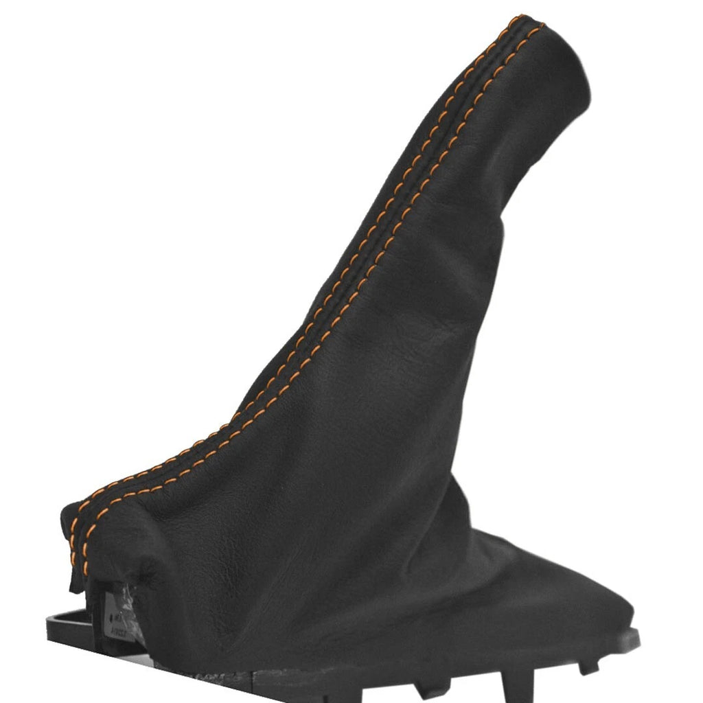 E Brake Boot for Ford Mustang (2015–2020) Black with Orange Stitch