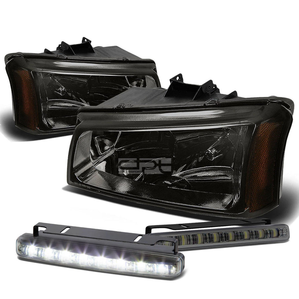 Smoked Crystal Tint Headlight + Amber Corner + LED Fog Light Set for Silverado (2003–2007)