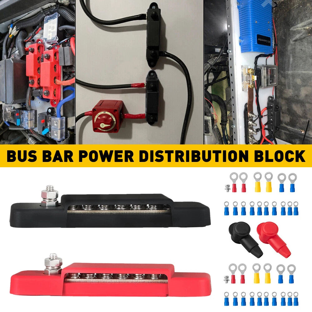 2X 12 Terminal Block Bus Bar for Auto Boat Power (12V)
