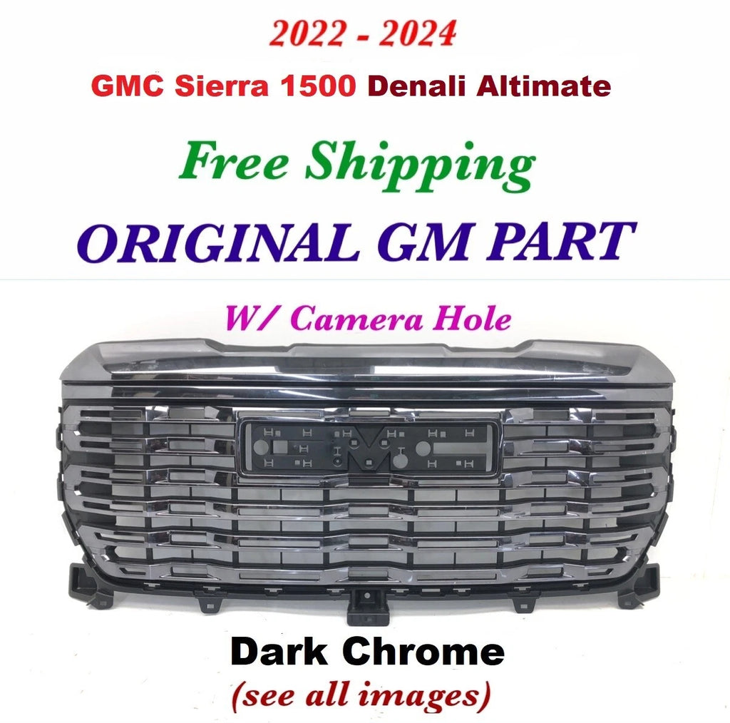 Front Upper Grille for GMC Sierra 1500 Denali (2022–2024) - Dark Chrome 72
