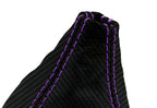 Carbon Fiber Manual Shift Boot Cover for Acura Integra (1994–2001) Purple Stitch
