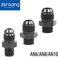 Set of 4 AN Male Flare to Metric Straight Fitting Adapters - Black