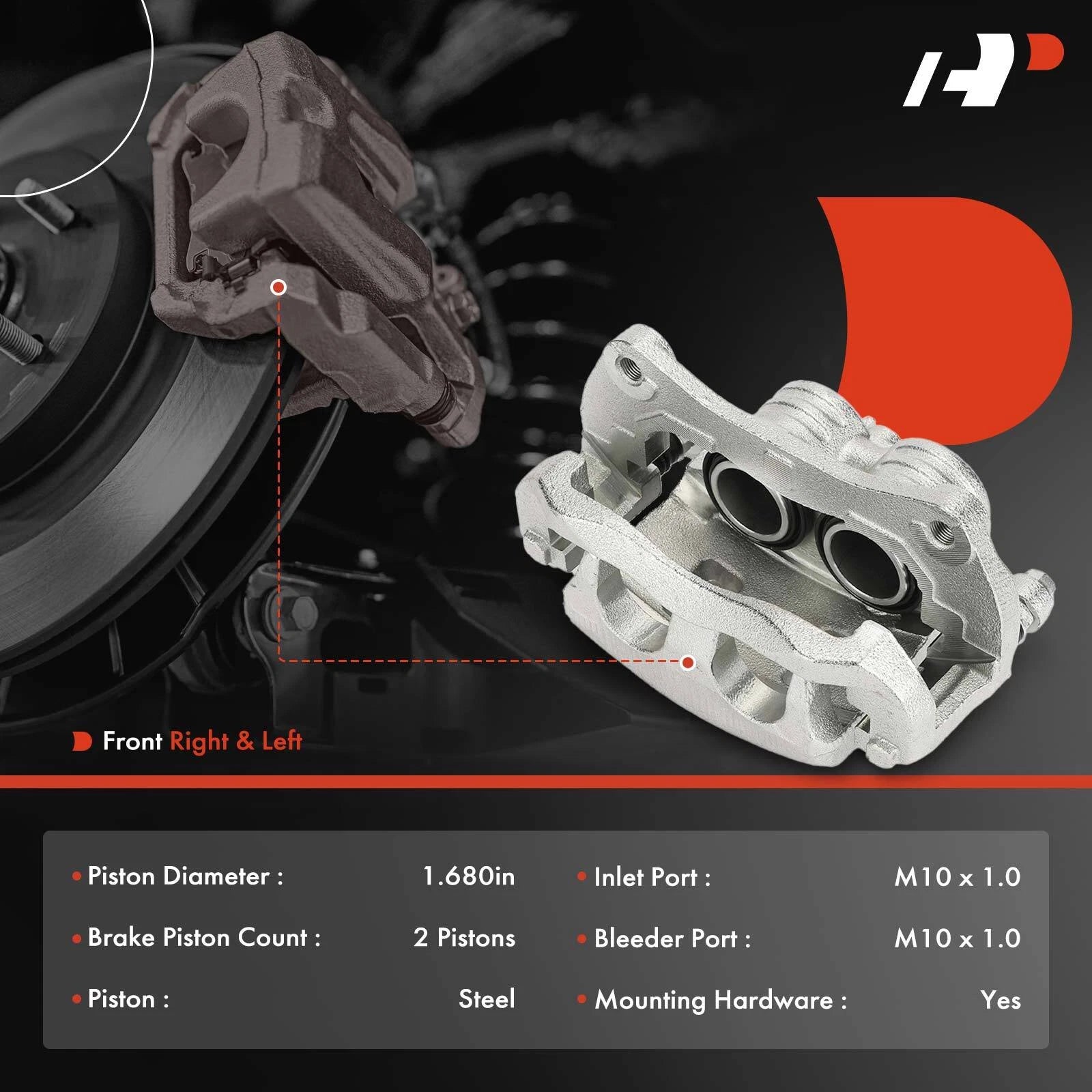 2X Front Brake Caliper w/ Bracket for Subaru Legacy (2015)