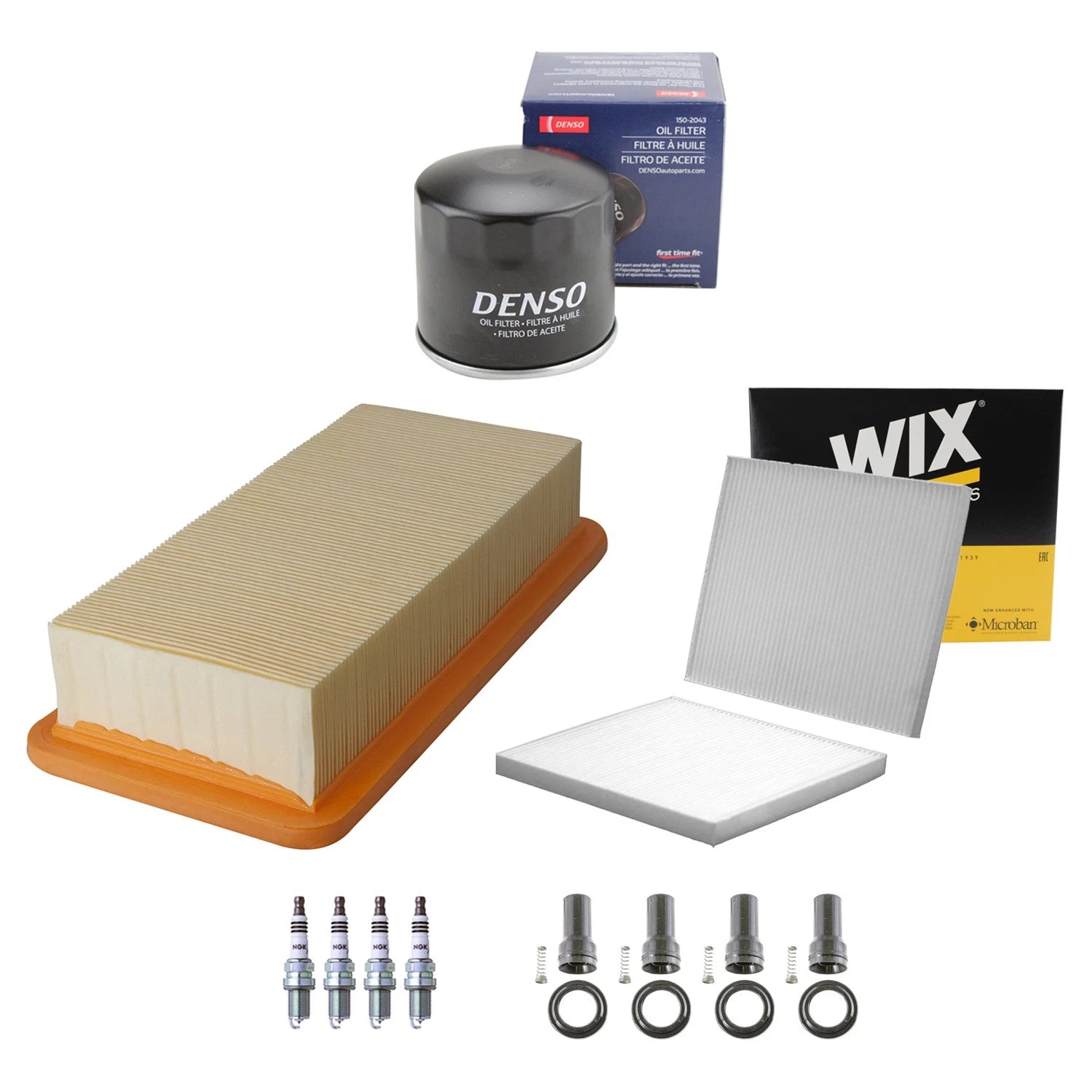 Tune Up Kit with 4 NGK Spark Plugs & Boots for Kia Rio/Rio5 (2012–2017)
