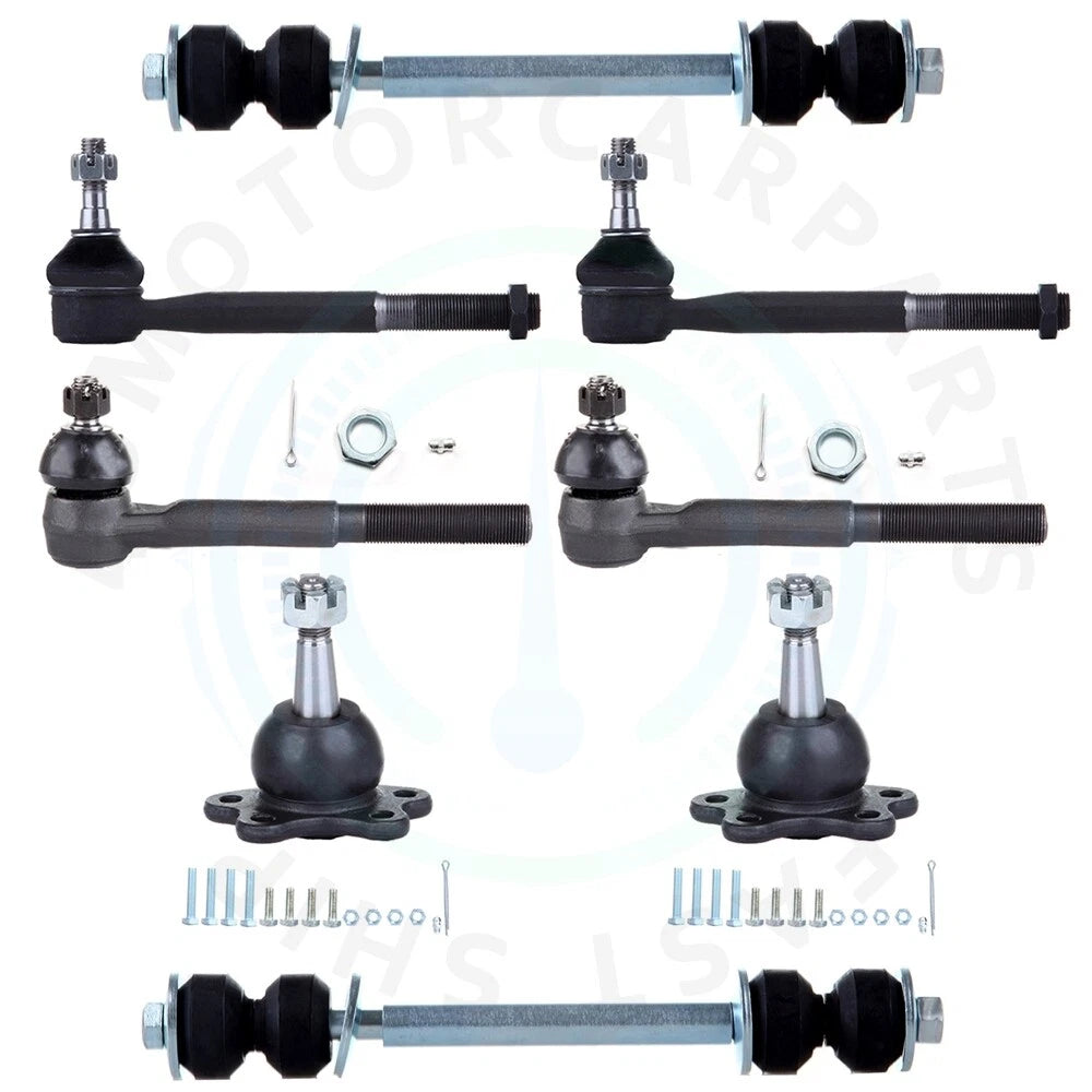 Set of 8 Front Upper Ball Joints & Tie Rods for 1996-2000 GMC Yukon