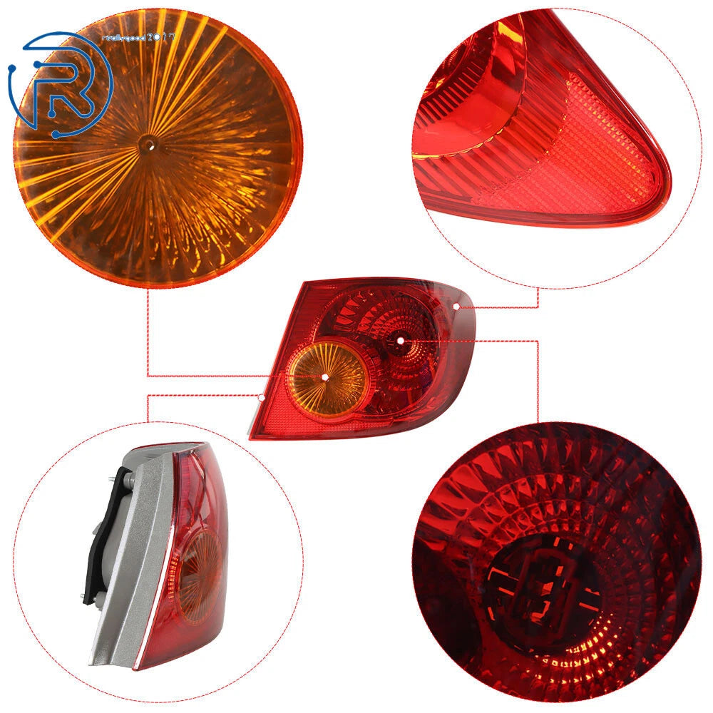 Chrome Rear Body Outer Tail Light for Toyota Corolla (2005-2008)