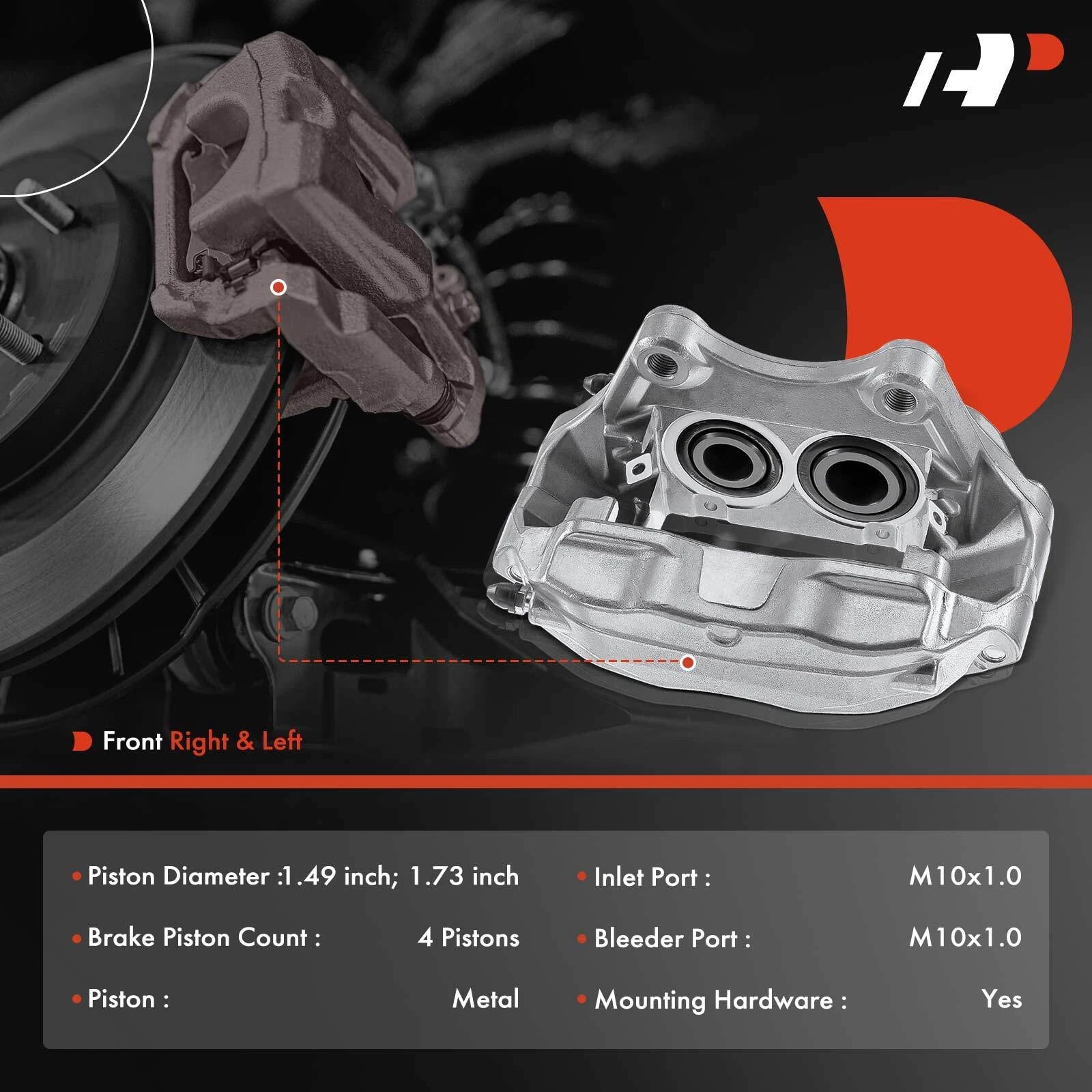 Pair Front Brake Calipers for Nissan 350Z (2003–2009) Infiniti G35 (2004)