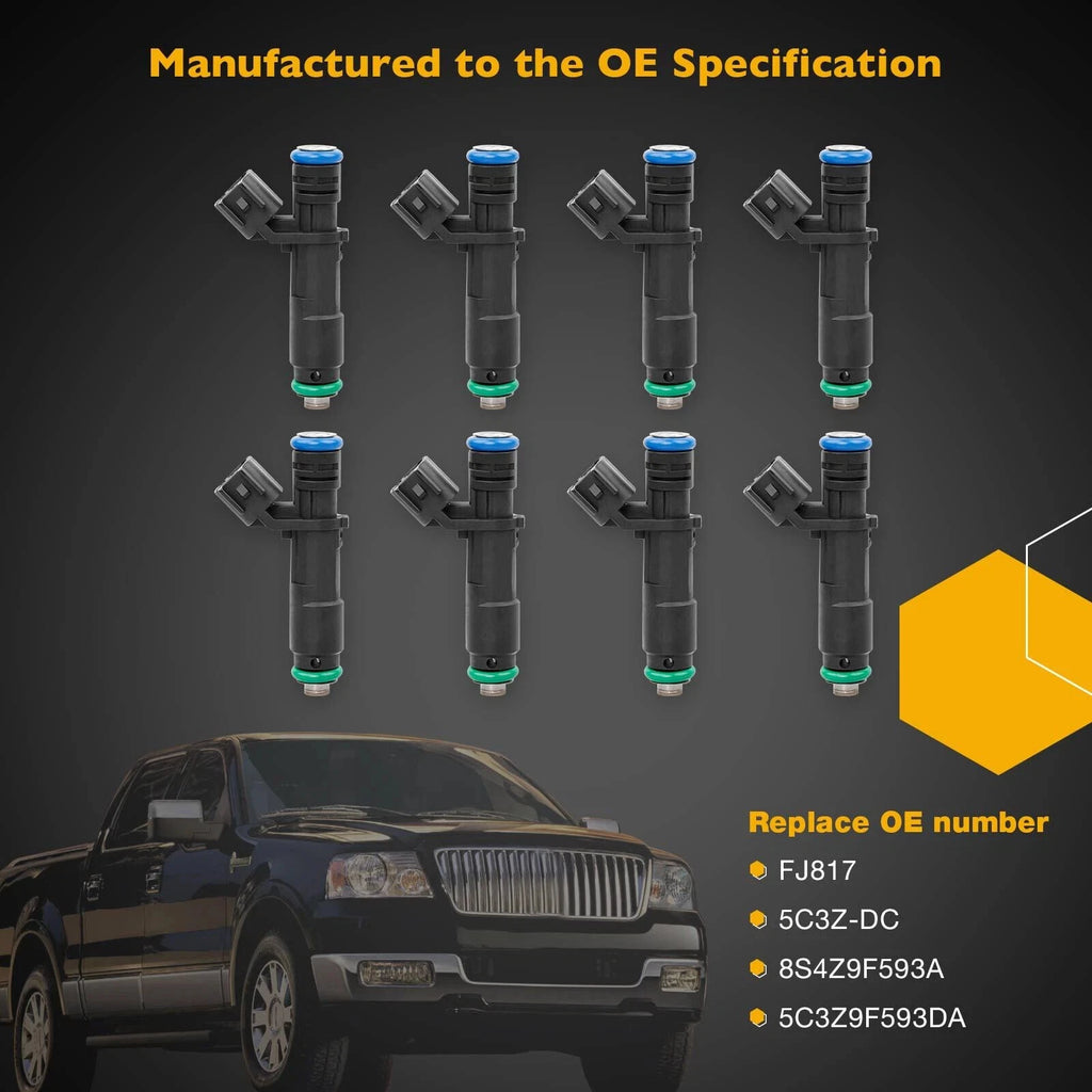 8x FJ817 Fuel Injector Set for Ford F150 F250 F350 Lincoln Navigator (2005–2007)