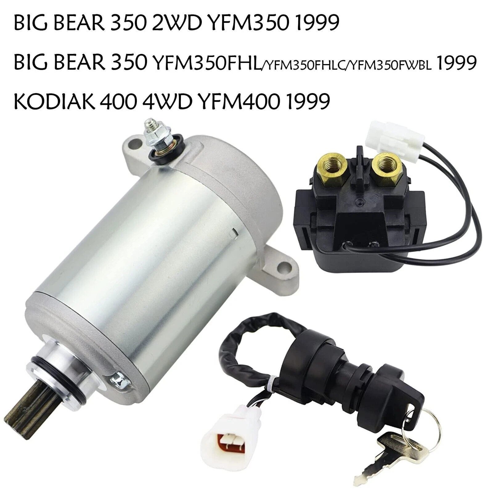 Starter for Yamaha Big Bear 350 4WD YFM350FHL/FHLC/FWBL (1999) with Relay & Switch