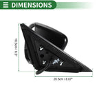 Left Side Door Mirror for Nissan Altima (2013–2018) Manual Folding Black