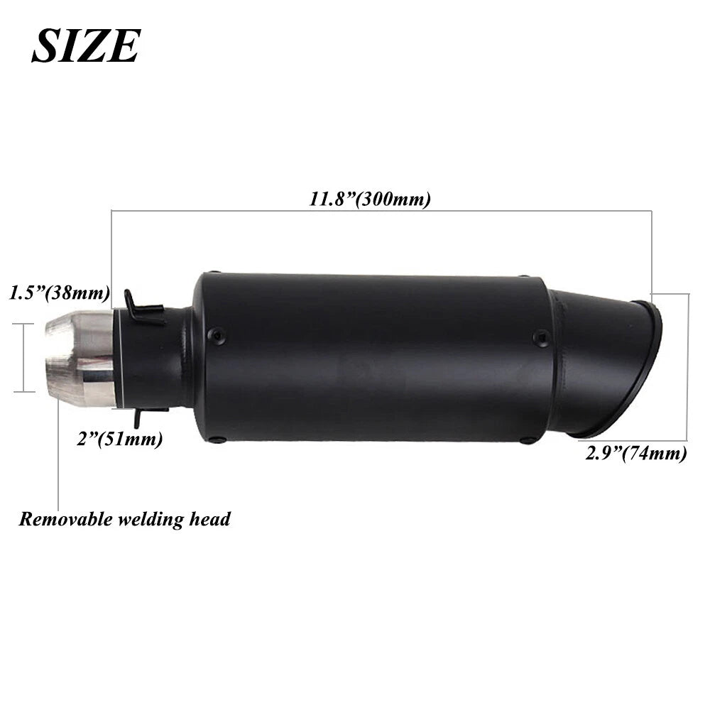 Exhaust Muffler Tips for Universal Motorcycle (38-51mm) Black