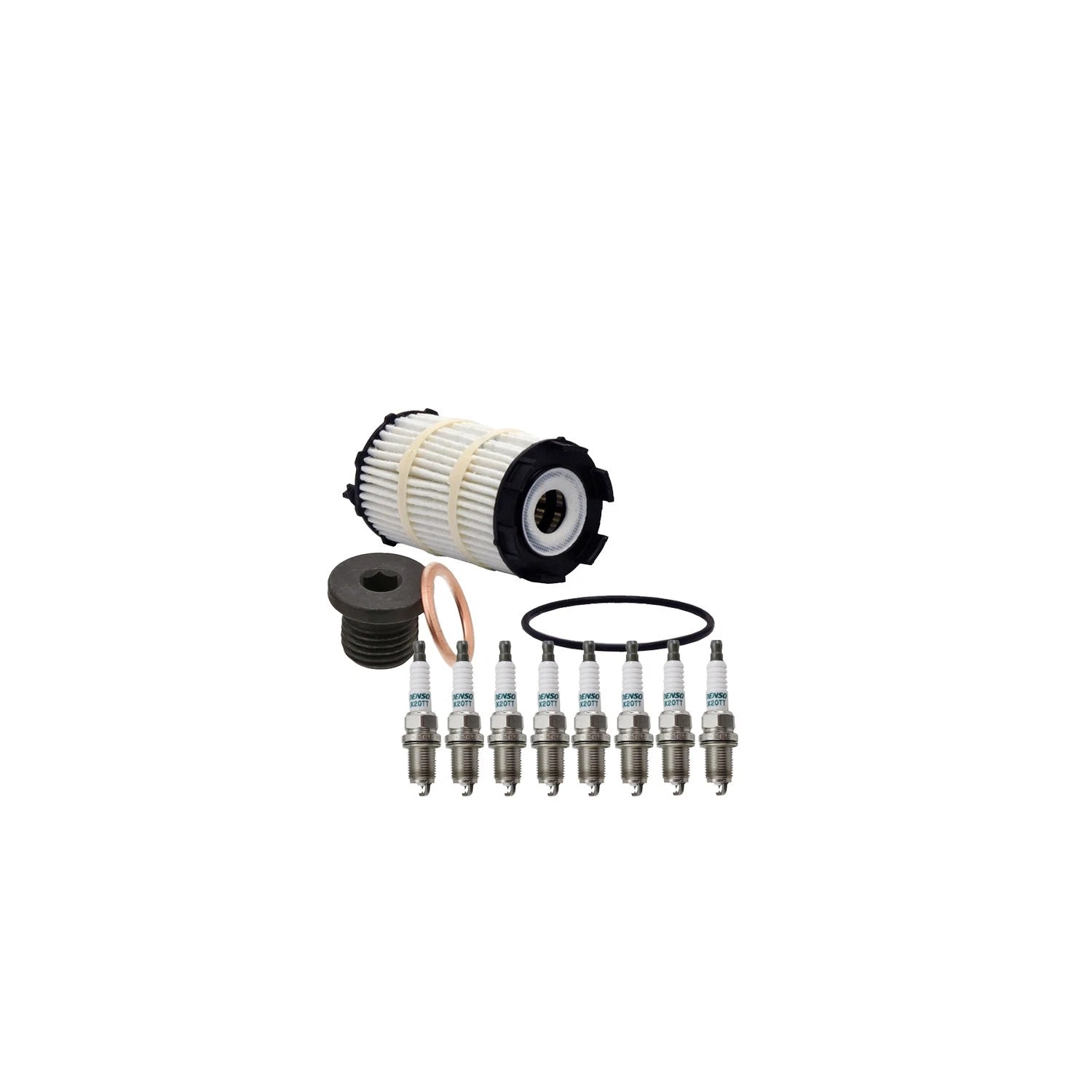 Set of 8 Spark Plugs & Wix Engine Oil Filter for Audi A6 A8 Q7 S5 Touareg