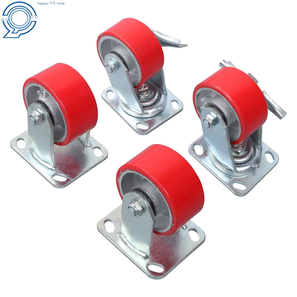 Set of 4 Heavy Duty 4" Swivel Caster Wheels 2800Lbs Capacity
