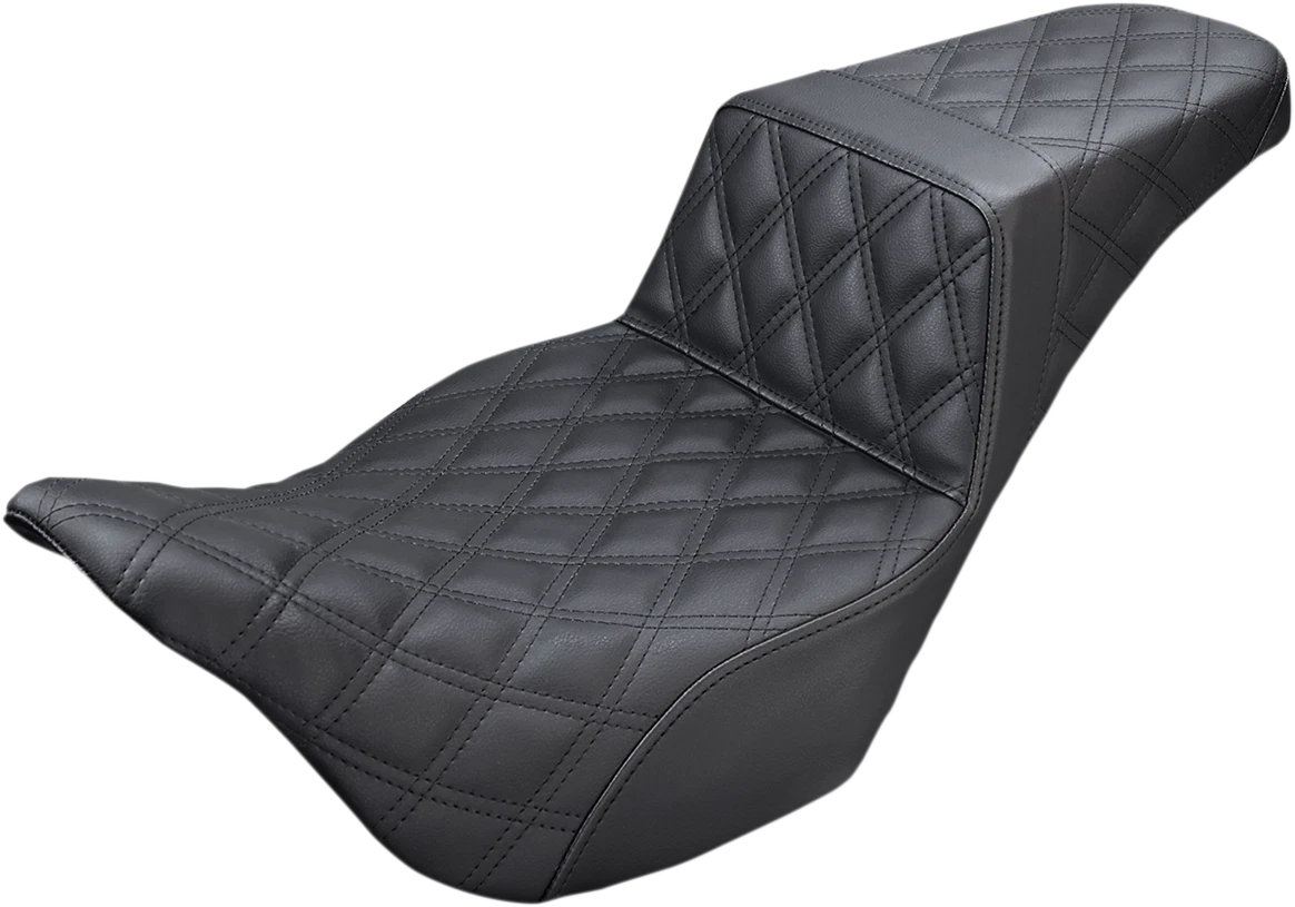 SADDLEMEN Step-Up Seat for FL (2008–2024) - Black, Lattice Stitch, 808-07B-175