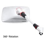 Chrome Rectangle Rearview Mirrors for Suzuki Boulevard Intruder