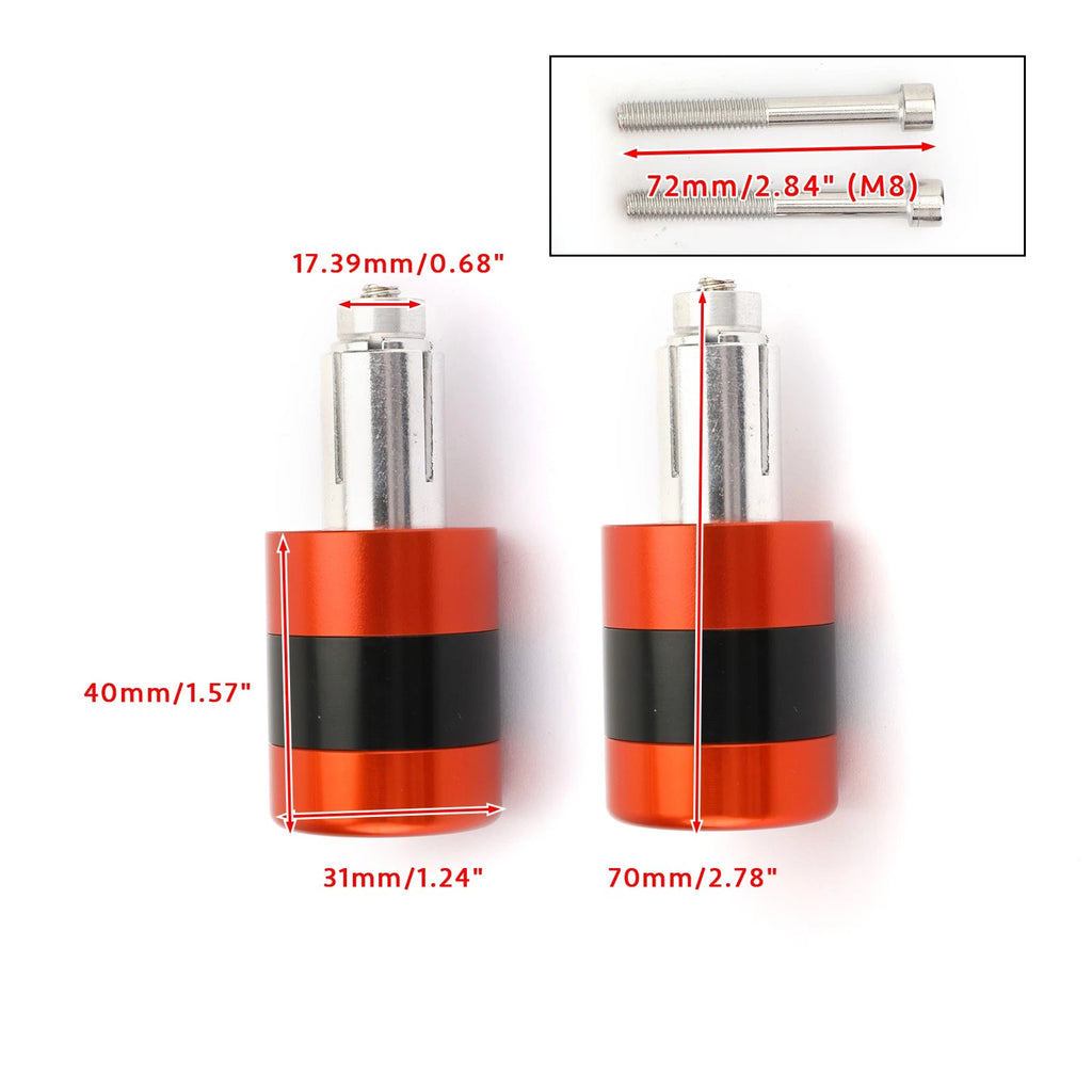 Anti Vibration Handle Bar End Cap for Motorcycle (7/8" 22mm, M6/M8)