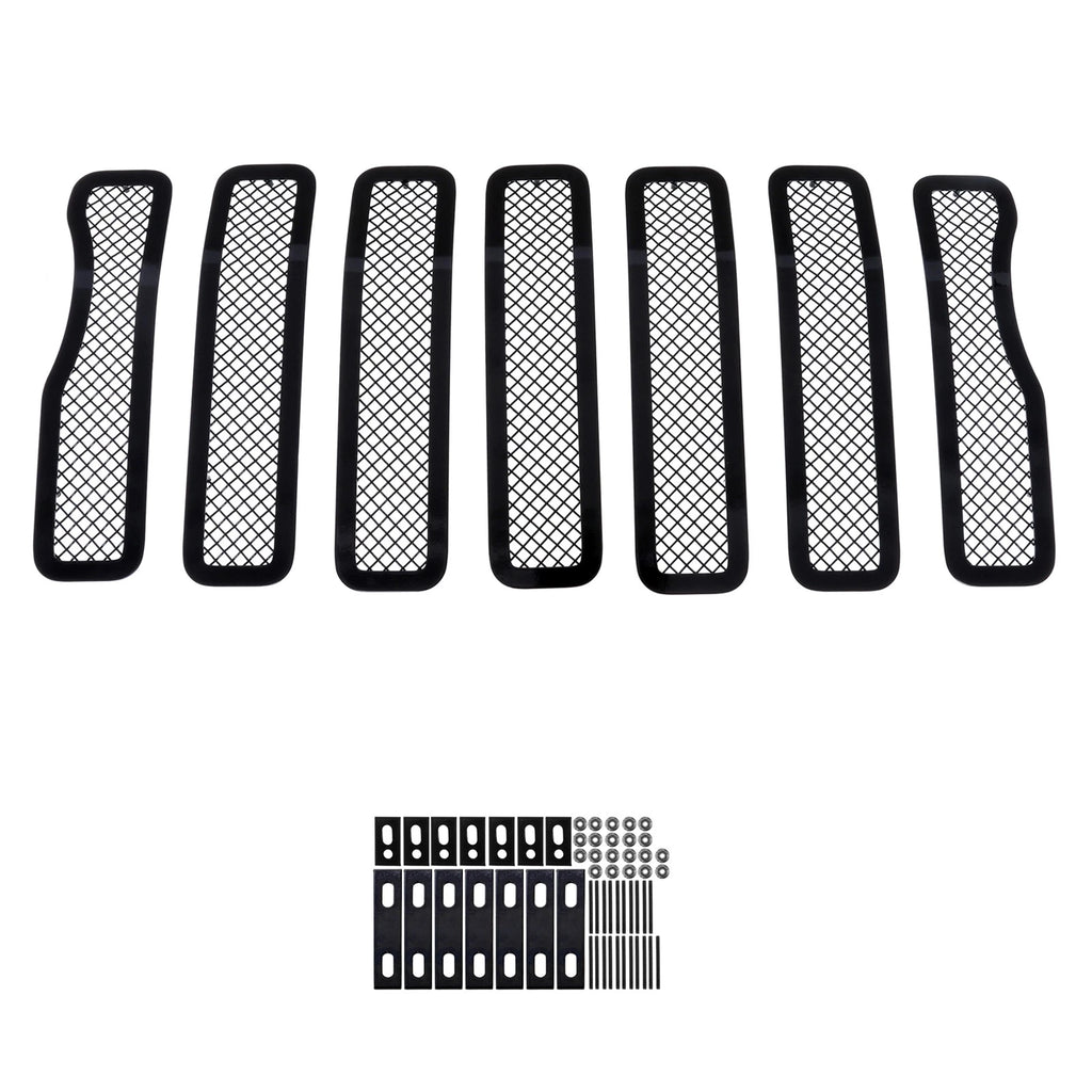Stainless Black Mesh Grille Insert for Jeep Wrangler JL (2018-2024)
