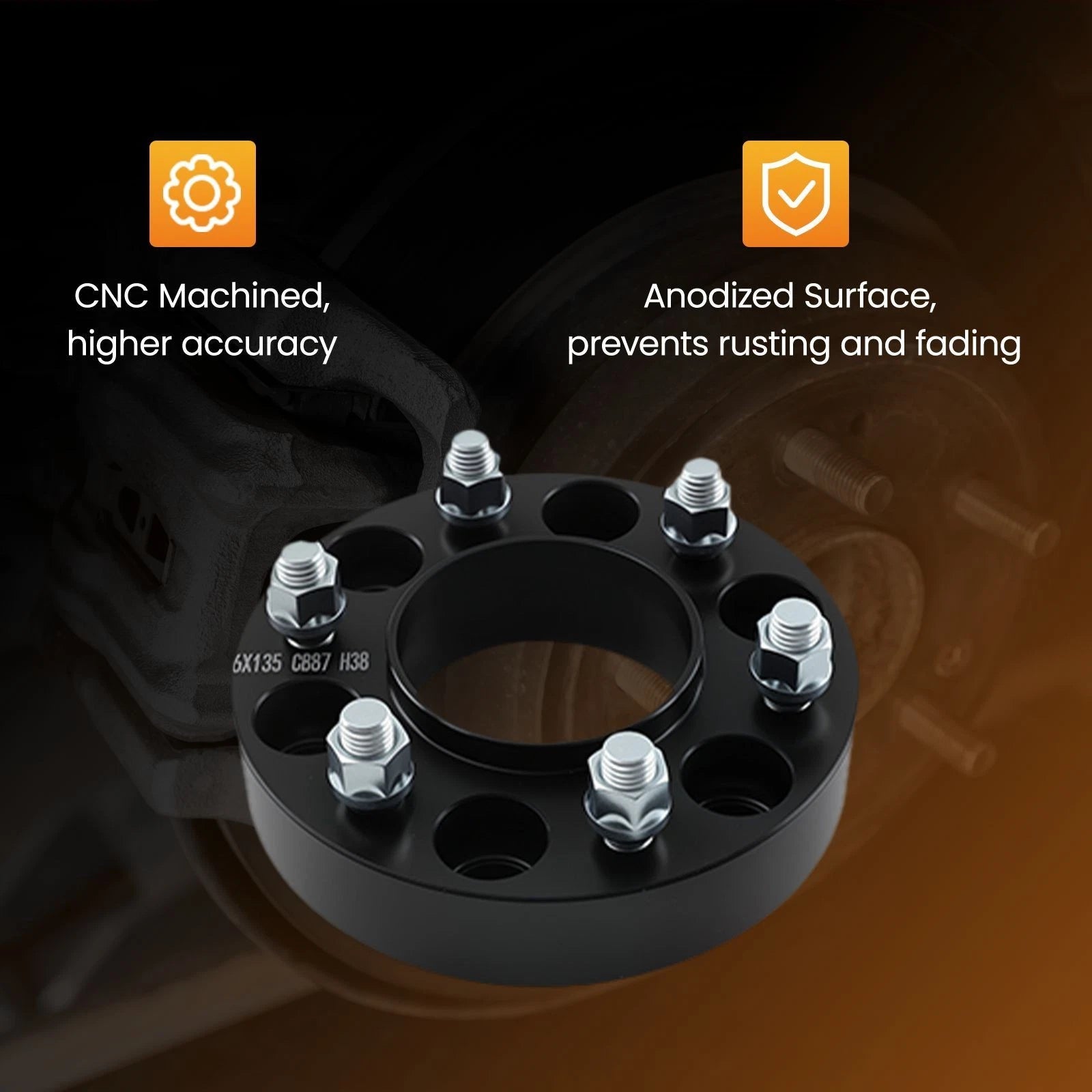 Set of 4 Wheel Spacers 1.5" 6x135mm for Lincoln Mark LT Navigator (2006–2014)
