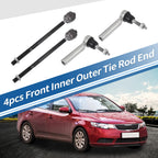 Set of 4 Front Inner Outer Tie Rod End Links for Cadillac Escalade (2002–2020)