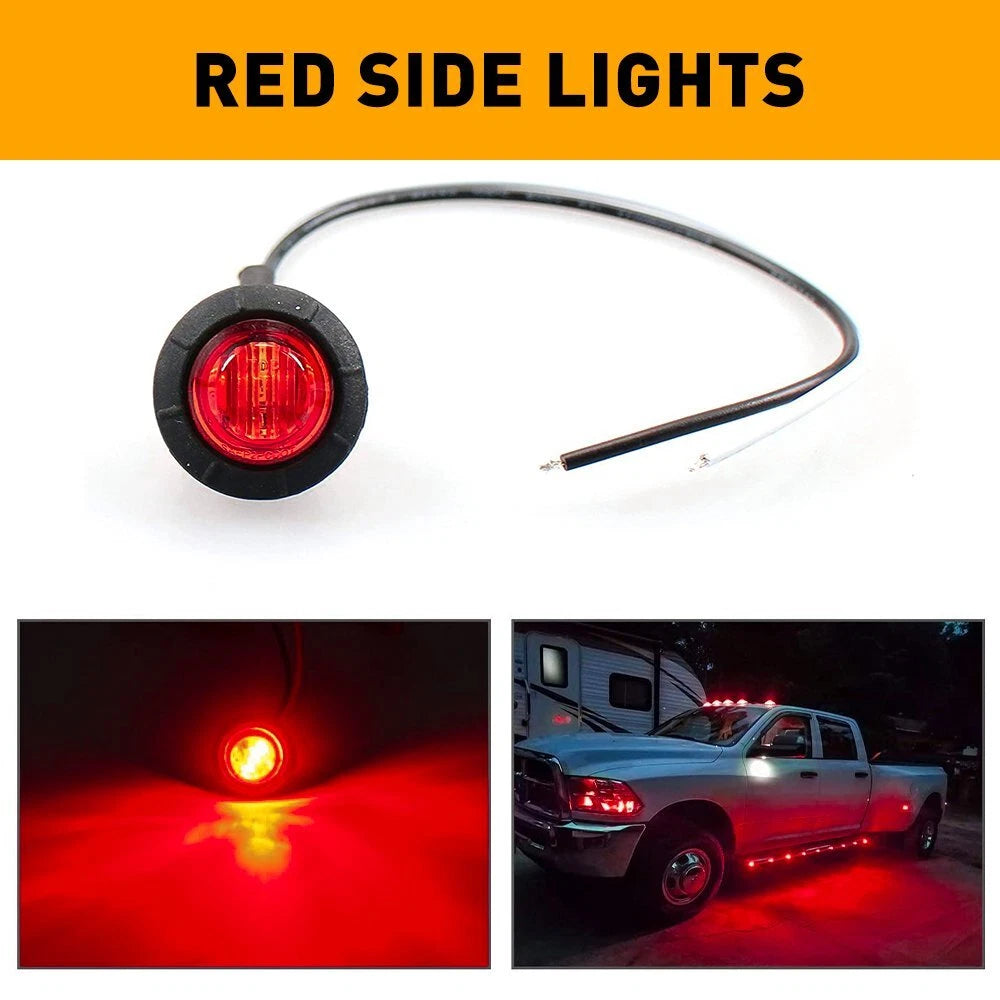 20X Smoked Round LED Side Marker Lights for Truck Trailer (Universal)