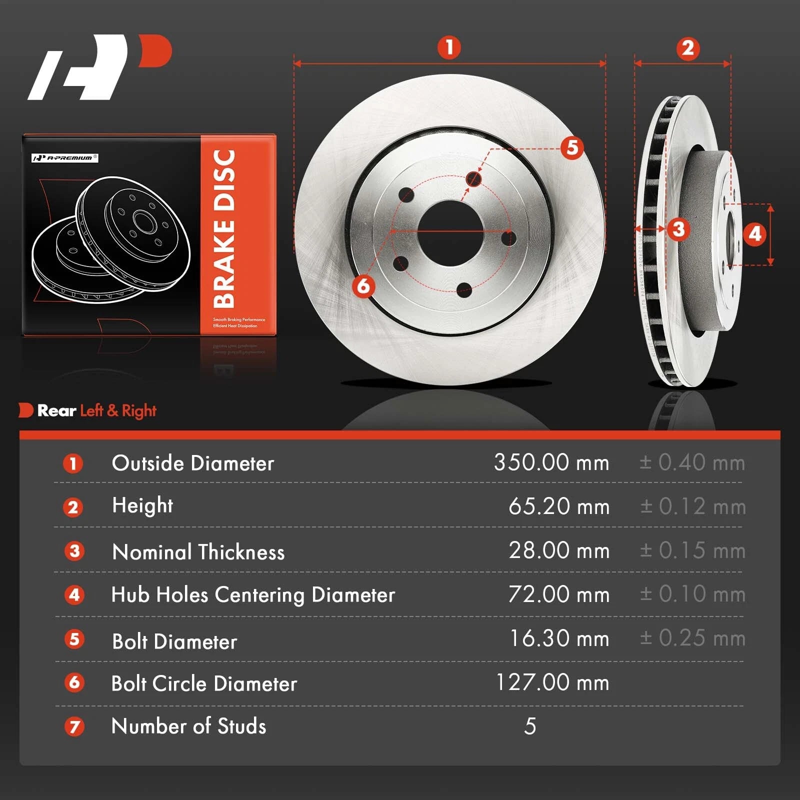 Rear Disc Brake Rotors for Jeep Grand Cherokee SRT8 (2006–2010)