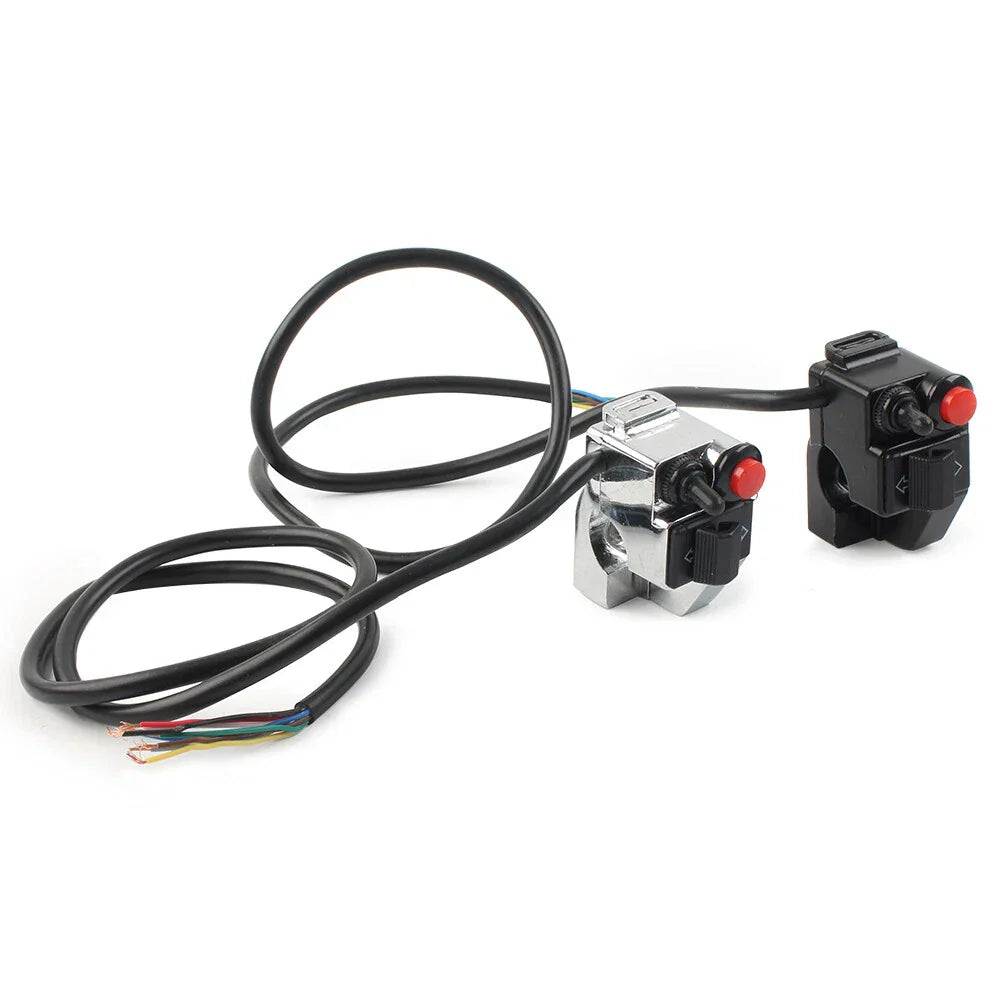 Handlebar Switch Button for Motorcycle Horn Turn Signal Fog Light Headlight BLK