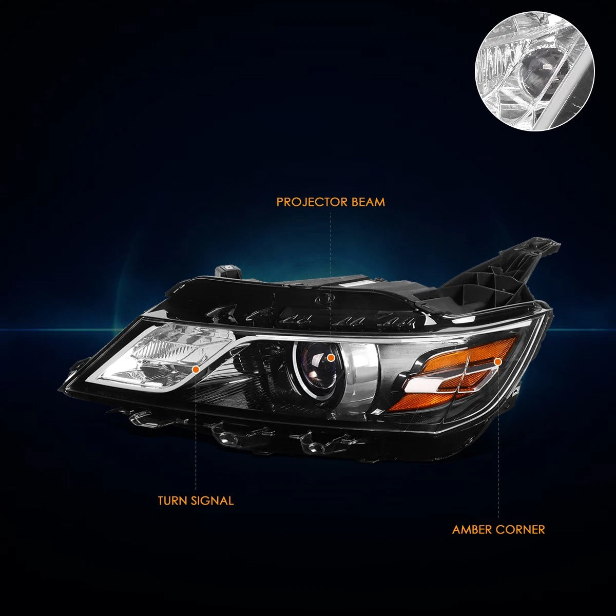 OE Style Projector Headlight Lamp Left Side for Chevy Impala (2014–2020)