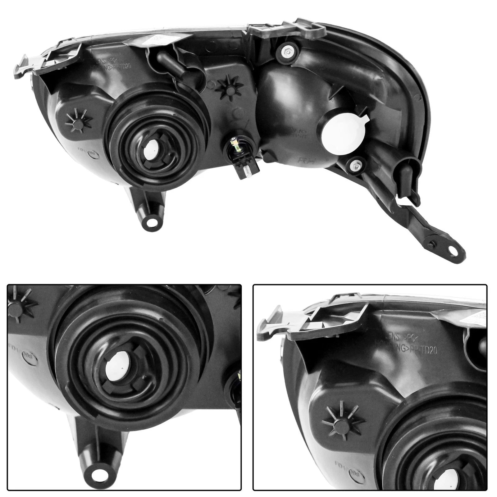 Set of 2 Headlight Lamp Assemblies for Ford Escape (2001–2004) Chrome