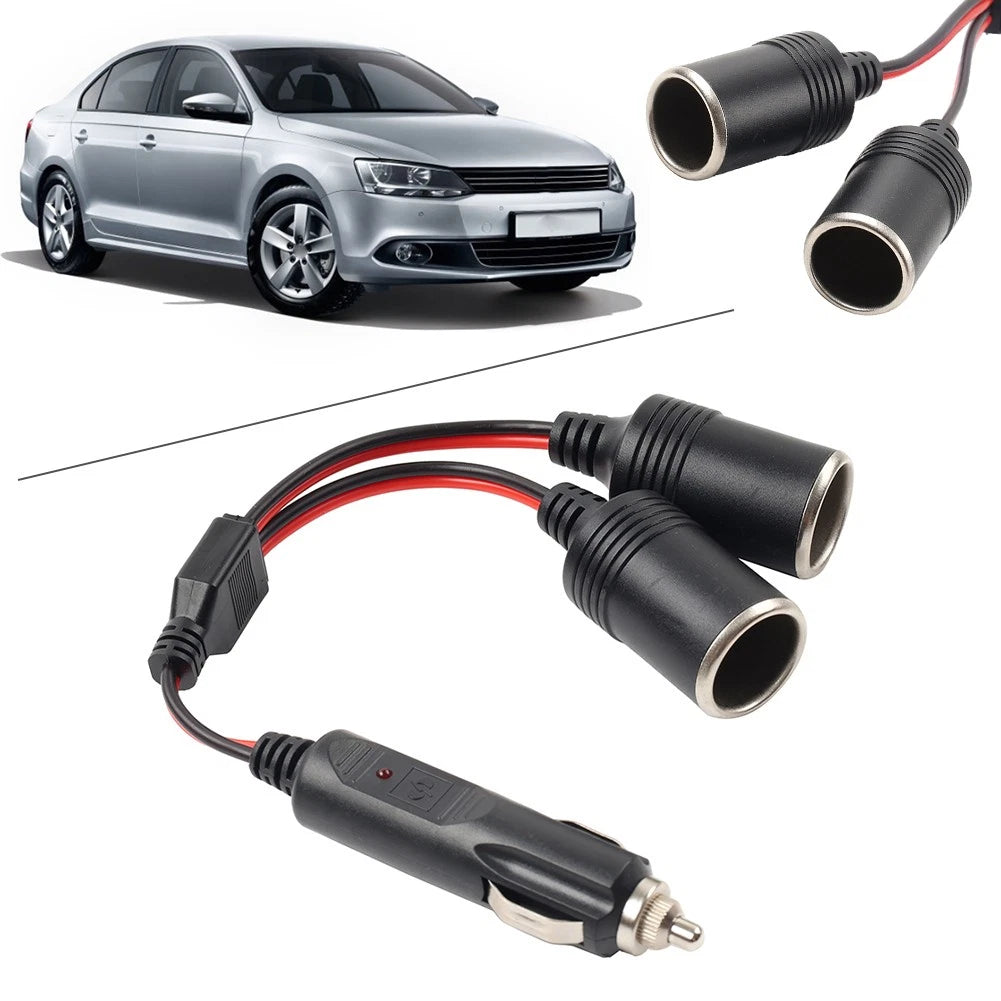 2X 12V/24V Car Cigarette Lighter Socket Plug Connector Adapter