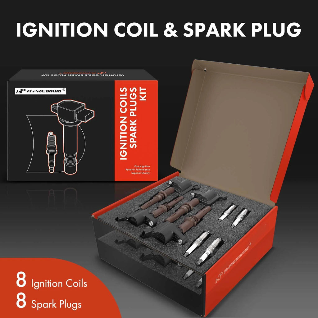 Set of 8 Ignition Coils & Iridium Spark Plugs for Ford F-150 (2008–2010)