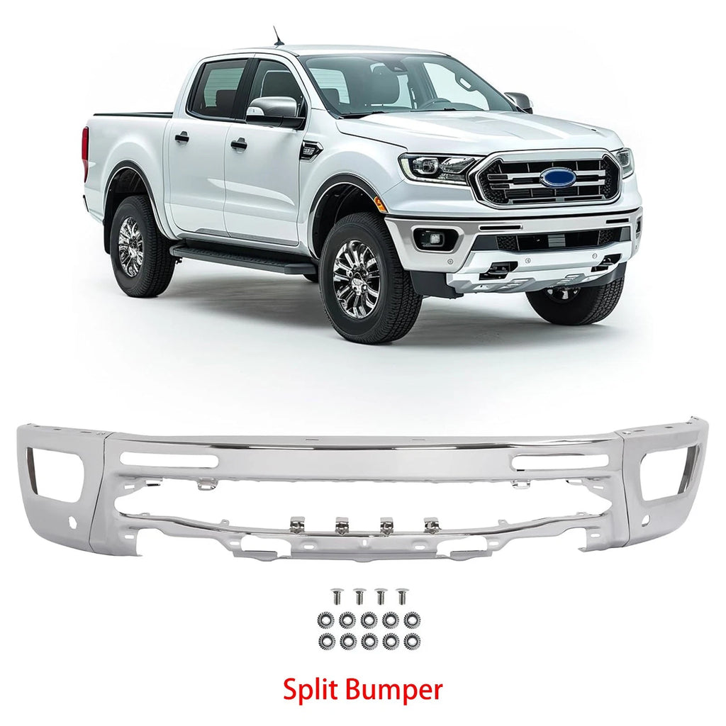 Chrome Steel Front Bumper Face Bar for Ford Ranger (2019–2023)