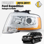 Halogen Headlight for Ford Expedition (2015–2017) with Bulb Projector, Left
