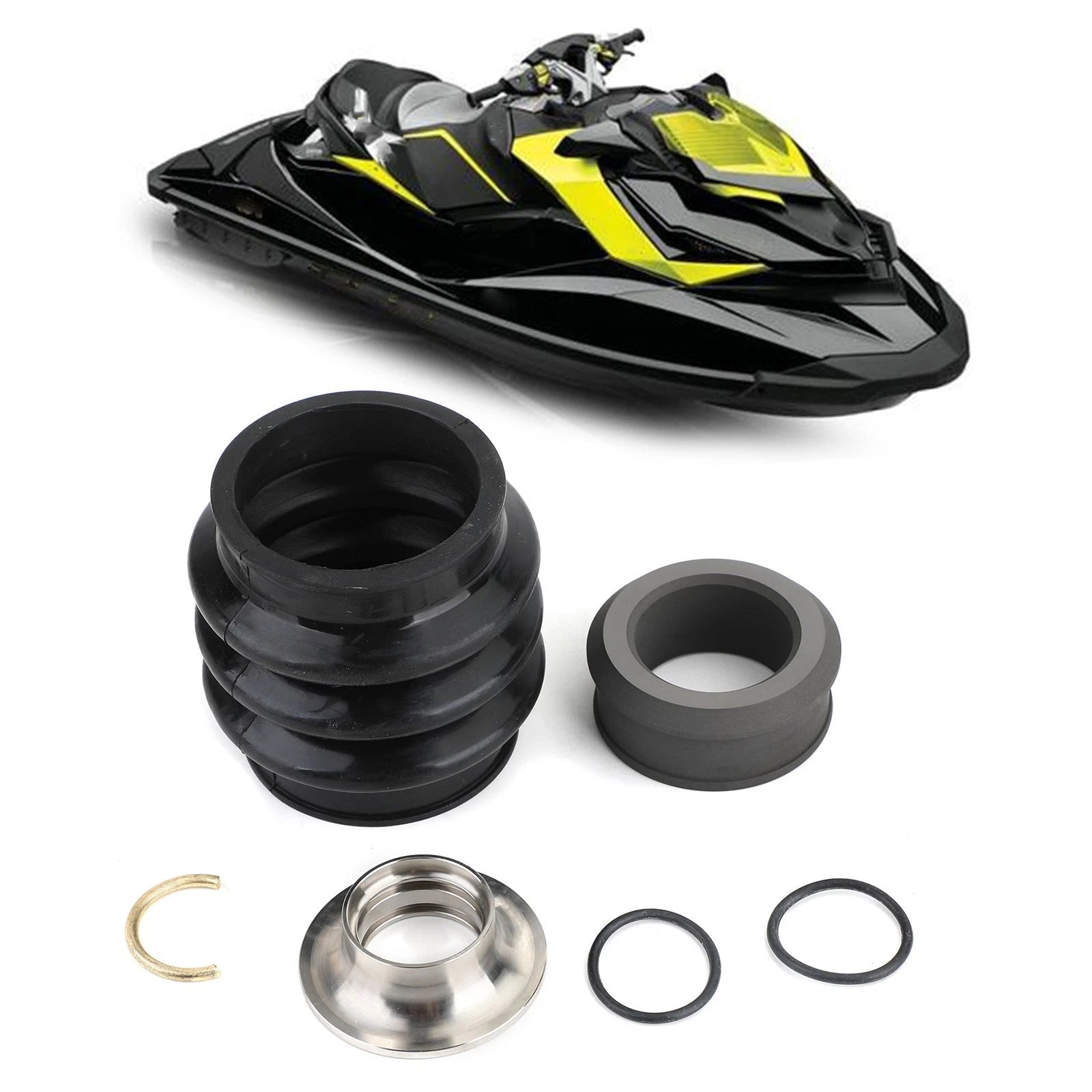 4-Tec Carbon Ring Seal Drive Line Rebuild Kit & Boot for Sea Doo RXP RXPX RXTX (2008–2023)
