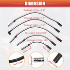 5 Pcs Spark Plug Wire Ignition Coil Cable No.1HM998031 for Volkswagen Jetta (2011–2018)